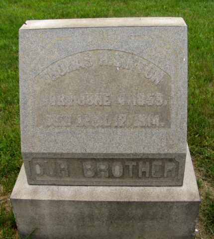 Headstone of Thomas H. Sinton 1859-1914
