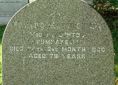 Headstone of Violet Sinton (née Magill) 1906 - 1986