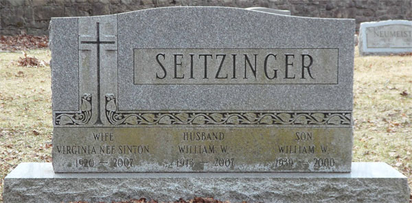 Headstone of William Watkins Seitzinger