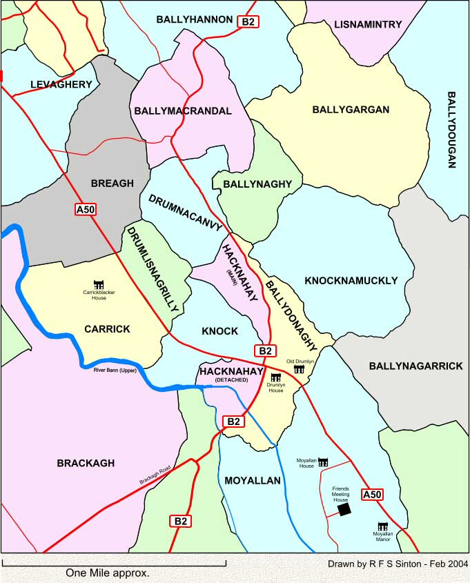 Townlands to the south-east of Portadown, Co. Armagh