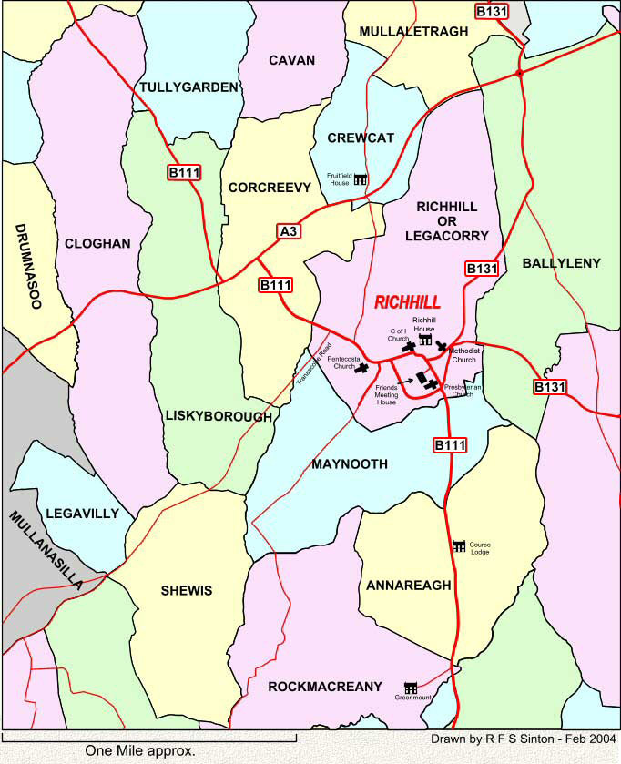 Townlands around Richhill, Co. Armagh