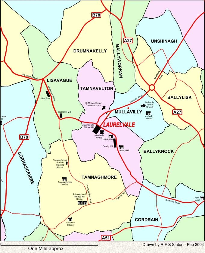 Townlands around Laurelvale, Co. Armagh