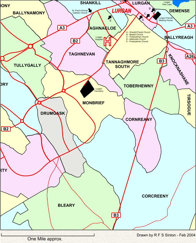 Townlands to the south of Lurgan, Co. Armagh