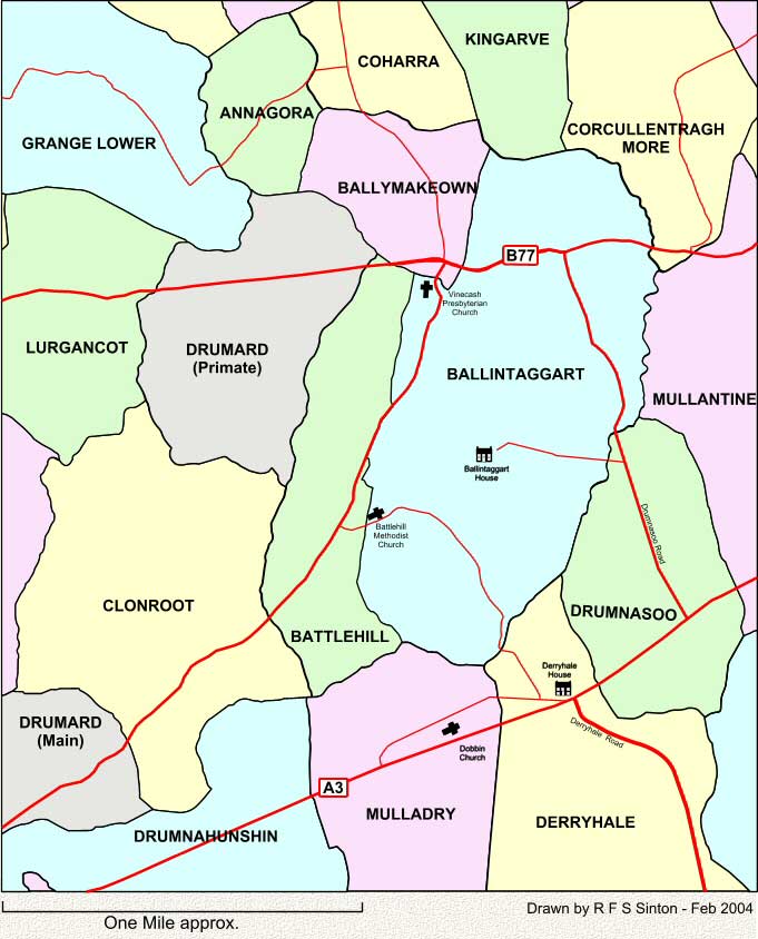 Townlands to the west of Portadown, Co. Armagh