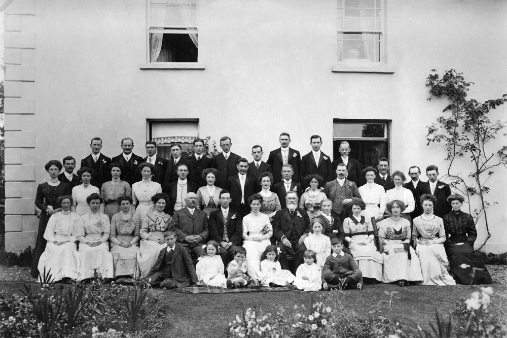 Photograph of Wedding of William Green and Elizabeth Emily Swain on 26d 7mo 1911 - Photo at New Orchard, Moira, Co. Down