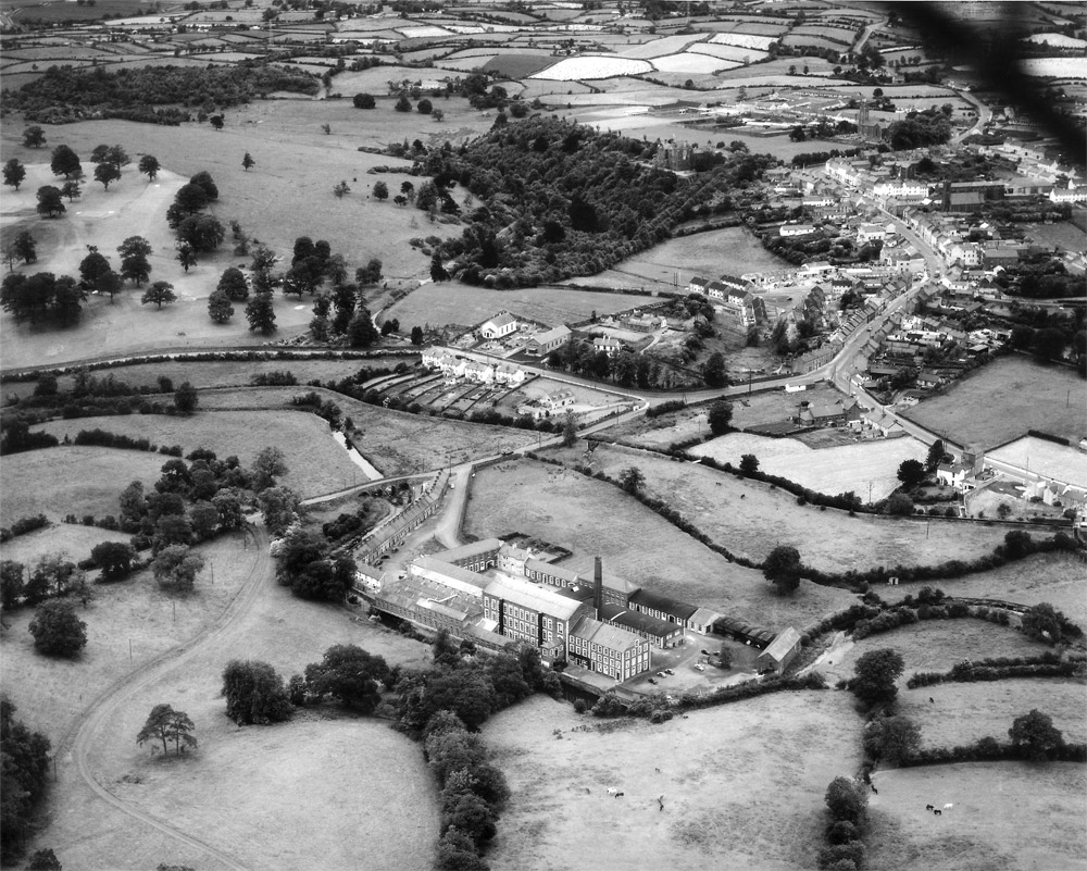 Photograph of Aerial view of Tandragee, Co. Armagh, Northern Ireland from south in 1965 - Photograph courtesy of Airphotos, Cheddar, England