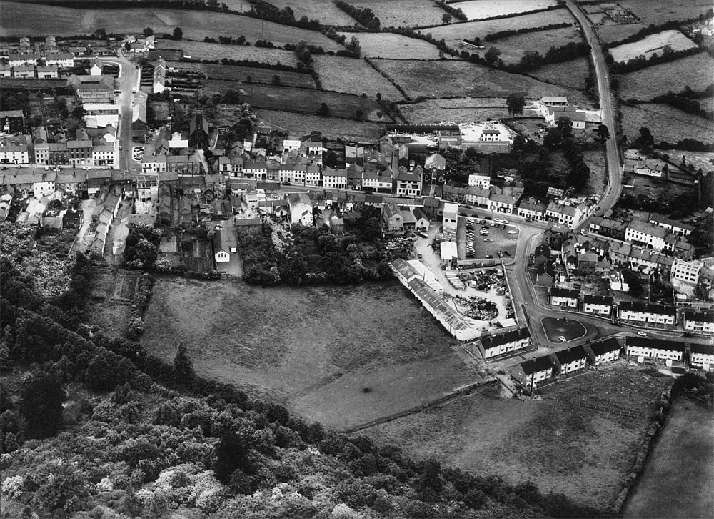 Photograph of Aerial view of Tandragee, Co. Armagh, Northern Ireland from west in 1965 - Photograph courtesy of Airphotos, Cheddar, England